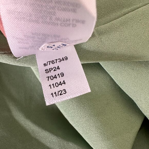 Loft Tiled Vine Godet Mini Dress Size L Green Floral Fit Flare Cottage - Picture 15 of 16